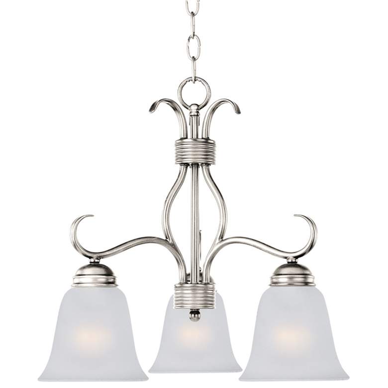 Image 1 Basix 3-Light 19" Wide Satin Nickel Chandelier
