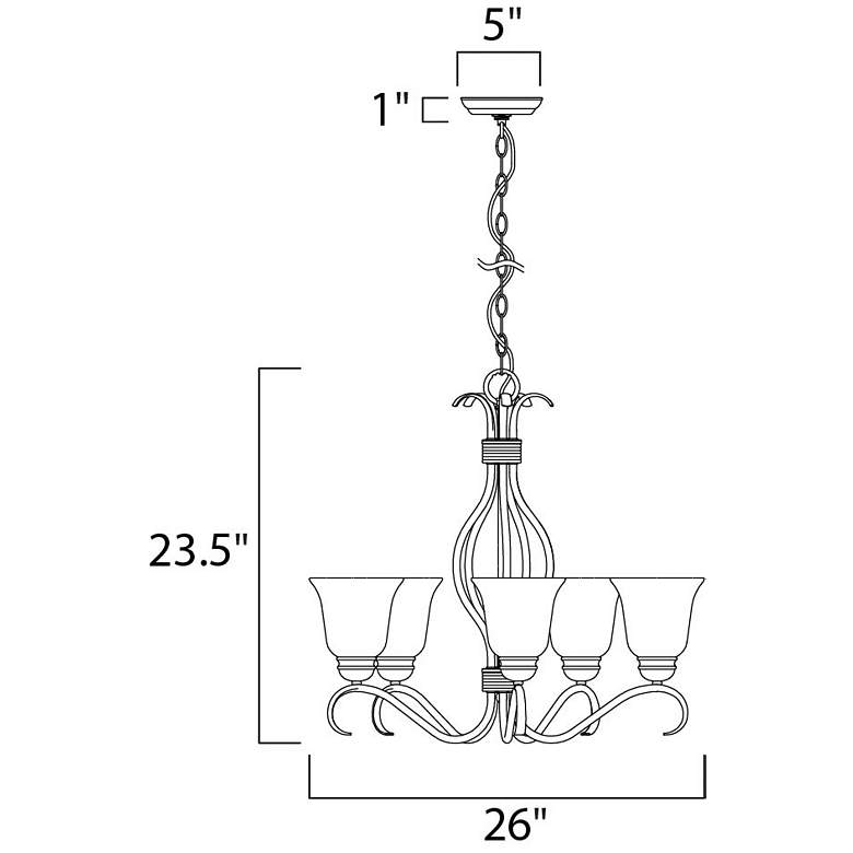 Image 3 Basix 5-Light 26" Wide Oil Rubbed Bronze Chandelier more views
