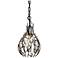 Bask 1-Lt Crystal Mini Pendant - Matte Black/French Gold