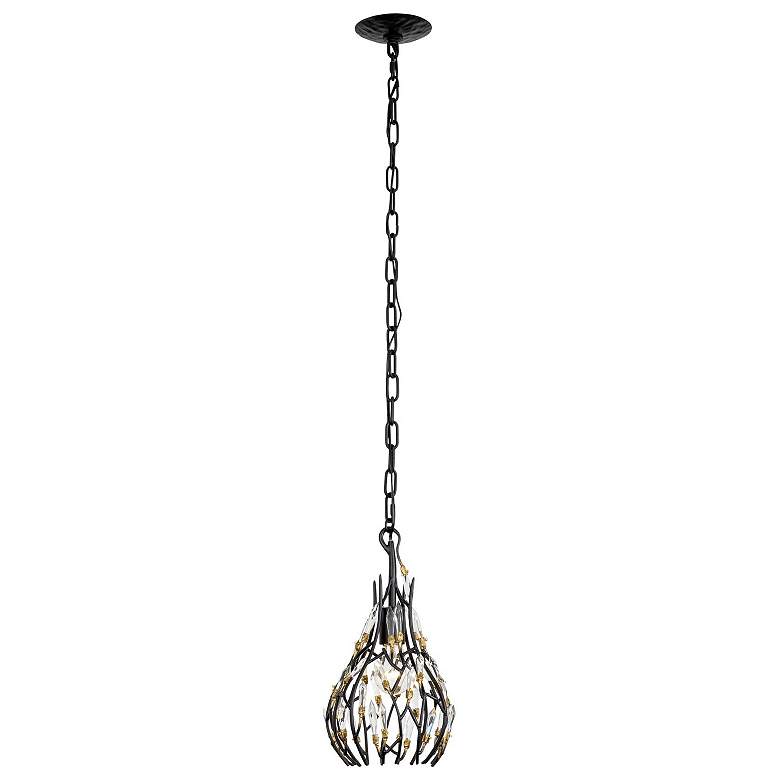 Image 2 Bask 1-Lt Crystal Mini Pendant - Matte Black/French Gold more views