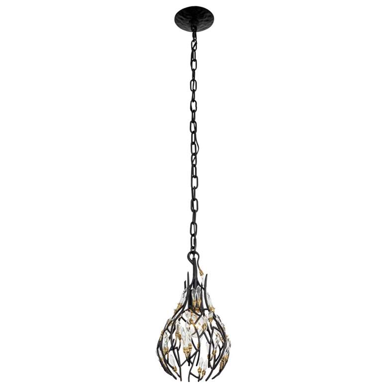 Image 5 Bask 1-Lt Crystal Mini Pendant - Matte Black/French Gold more views