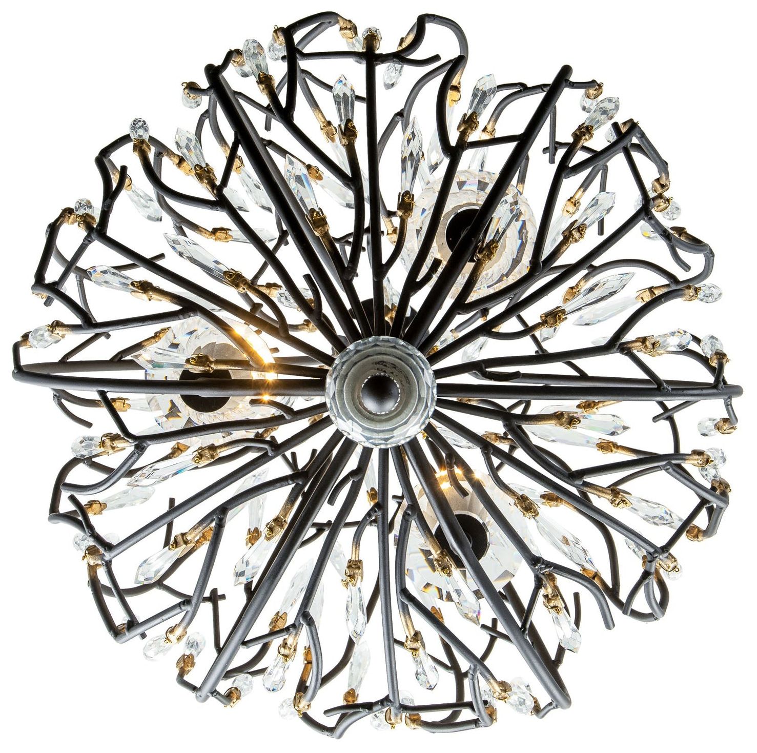 Image 3 Bask 3-Lt Crystal Pendant - Matte Black/French Gold more views