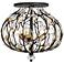Bask 3-Lt Crystal Semi-Flush - Matte Black/French Gold
