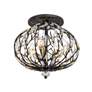 2_Bask 3-Lt Crystal Semi-Flush - Matte Black/French Gold more views