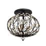 4_Bask 3-Lt Crystal Semi-Flush - Matte Black/French Gold more views