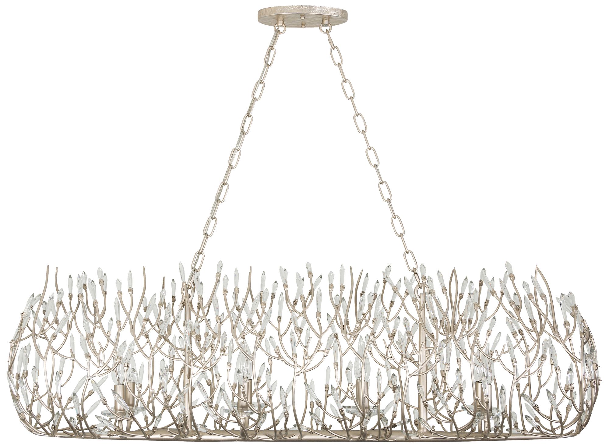 Bask 48" Wide 8-Lt Crystal Linear Pendant