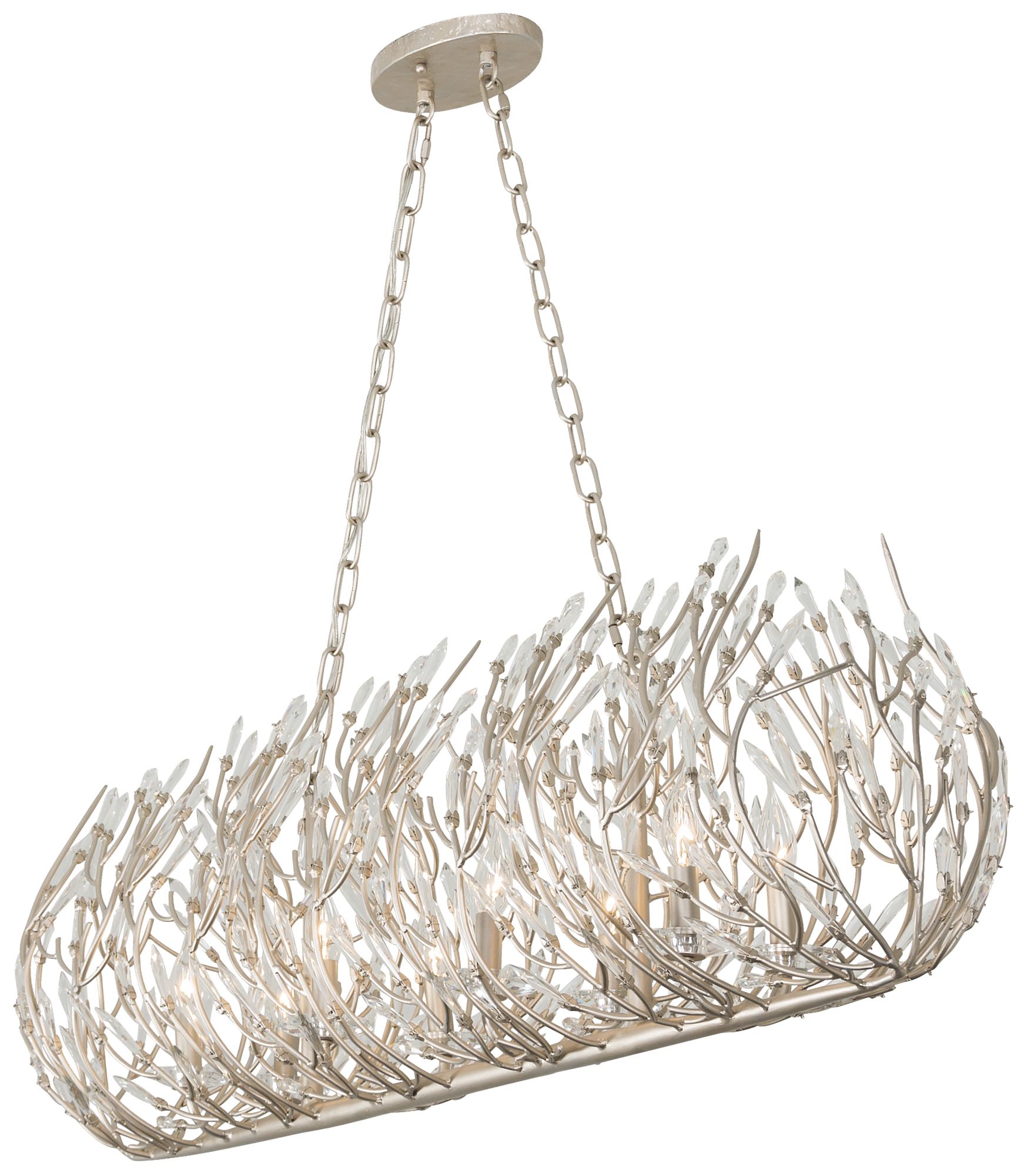 Bask 48" Wide 8-Lt Crystal Linear Pendant