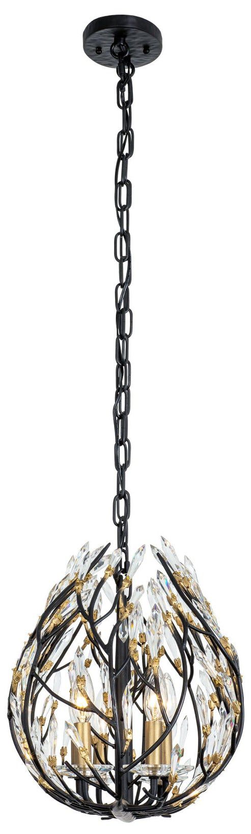 Image 3 Bask 6-Lt Crystal Linear Pendant - Matte Black/French Gold more views