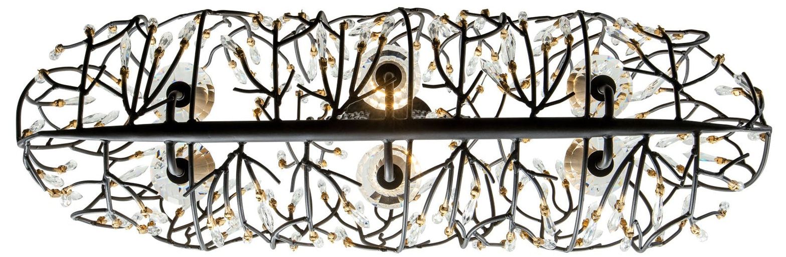 Image 6 Bask 6-Lt Crystal Linear Pendant - Matte Black/French Gold more views