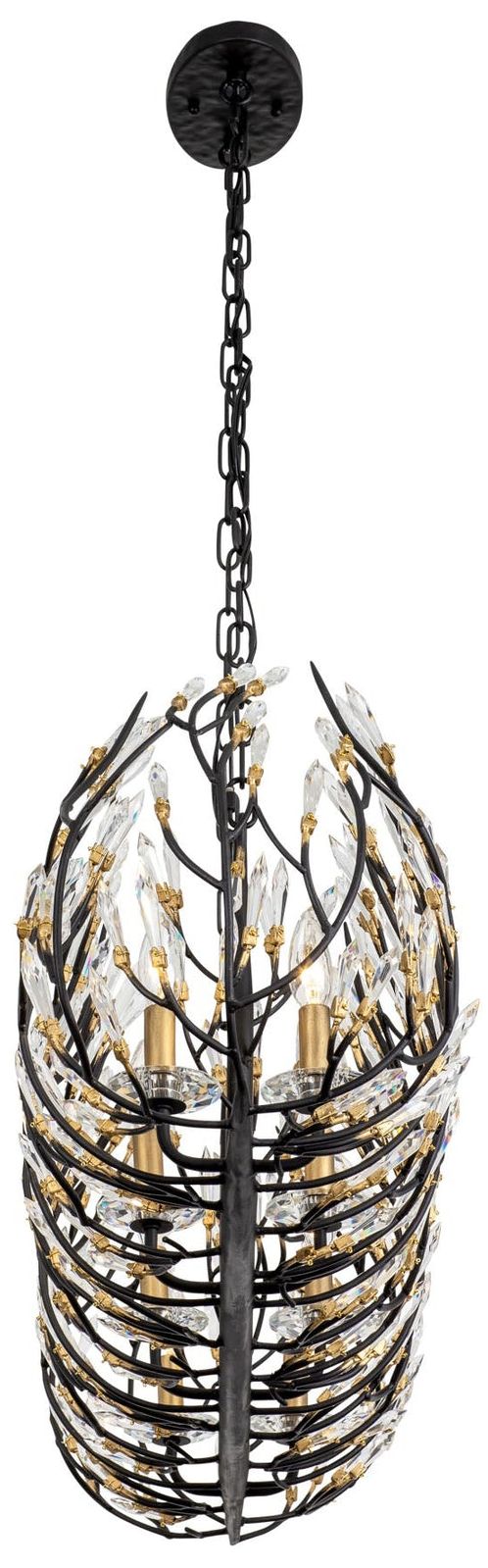 Image 5 Bask 8-Lt Crystal Linear Pendant - Matte Black/French Gold more views