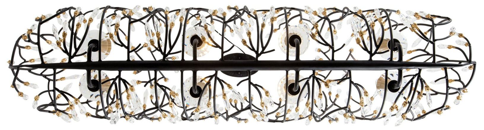 Image 6 Bask 8-Lt Crystal Linear Pendant - Matte Black/French Gold more views