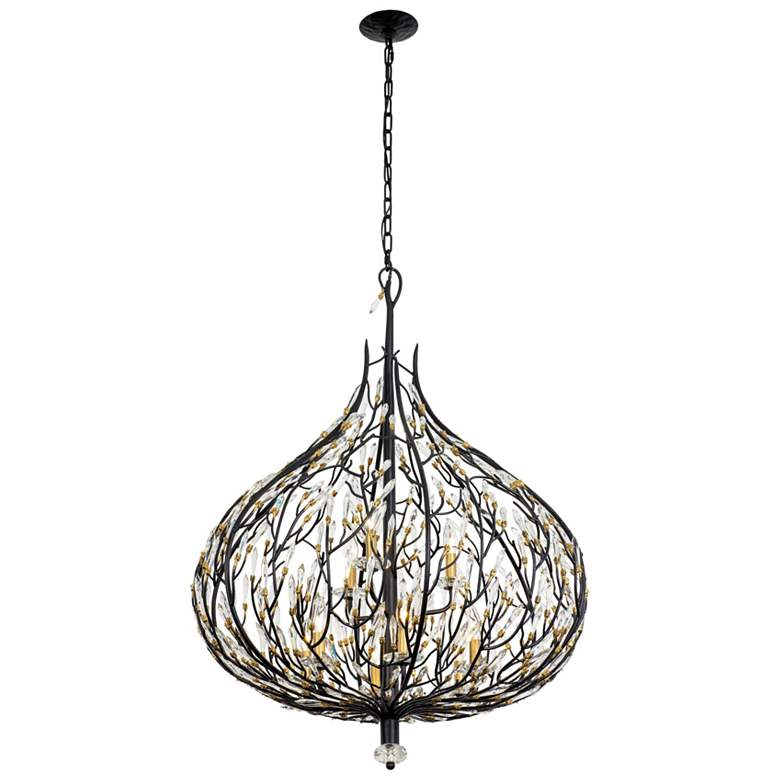 Image 2 Bask 9-Lt Crystal Pendant - Matte Black/French Gold more views
