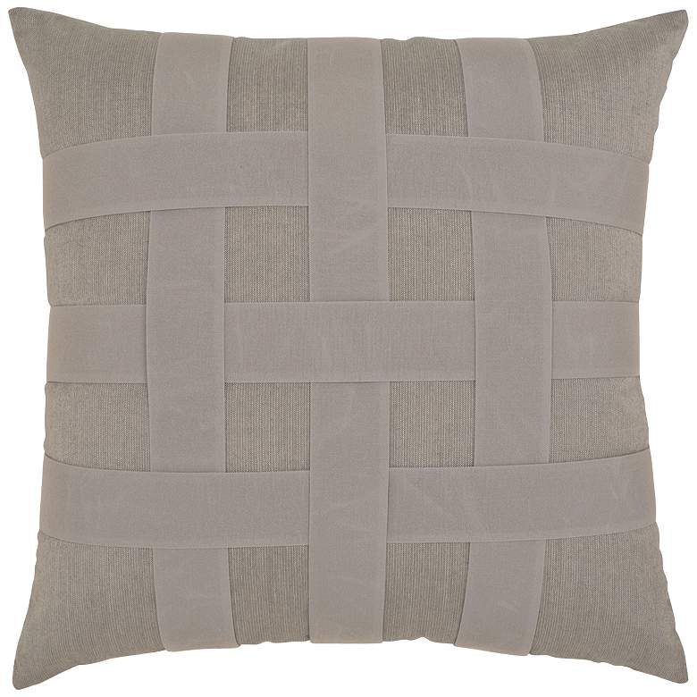 Image 1 Basketweave Gray 20 inch Square Indoor-Outdoor Pillow