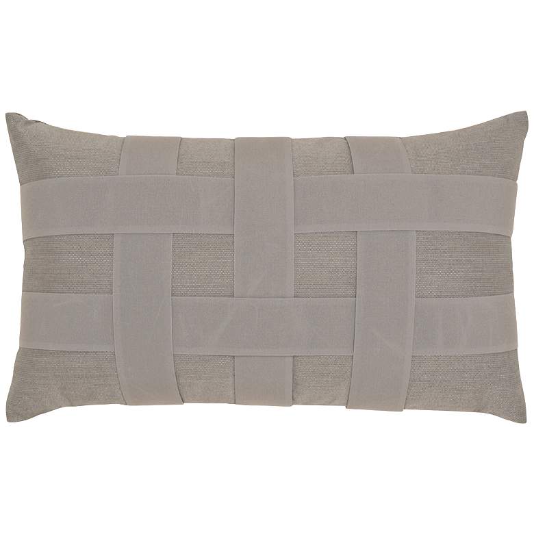 Image 1 Basketweave Gray 20 inchx12 inch Lumbar Indoor-Outdoor Pillow