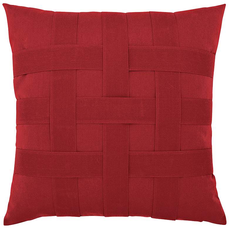 Image 1 Basketweave Rouge 20 inch Square Indoor-Outdoor Pillow