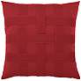 Basketweave Rouge 20" Square Indoor-Outdoor Pillow
