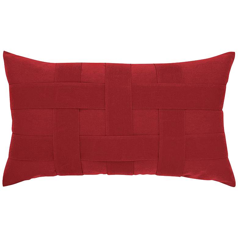 Image 1 Basketweave Rouge 20 inchx12 inch Lumbar Indoor-Outdoor Pillow