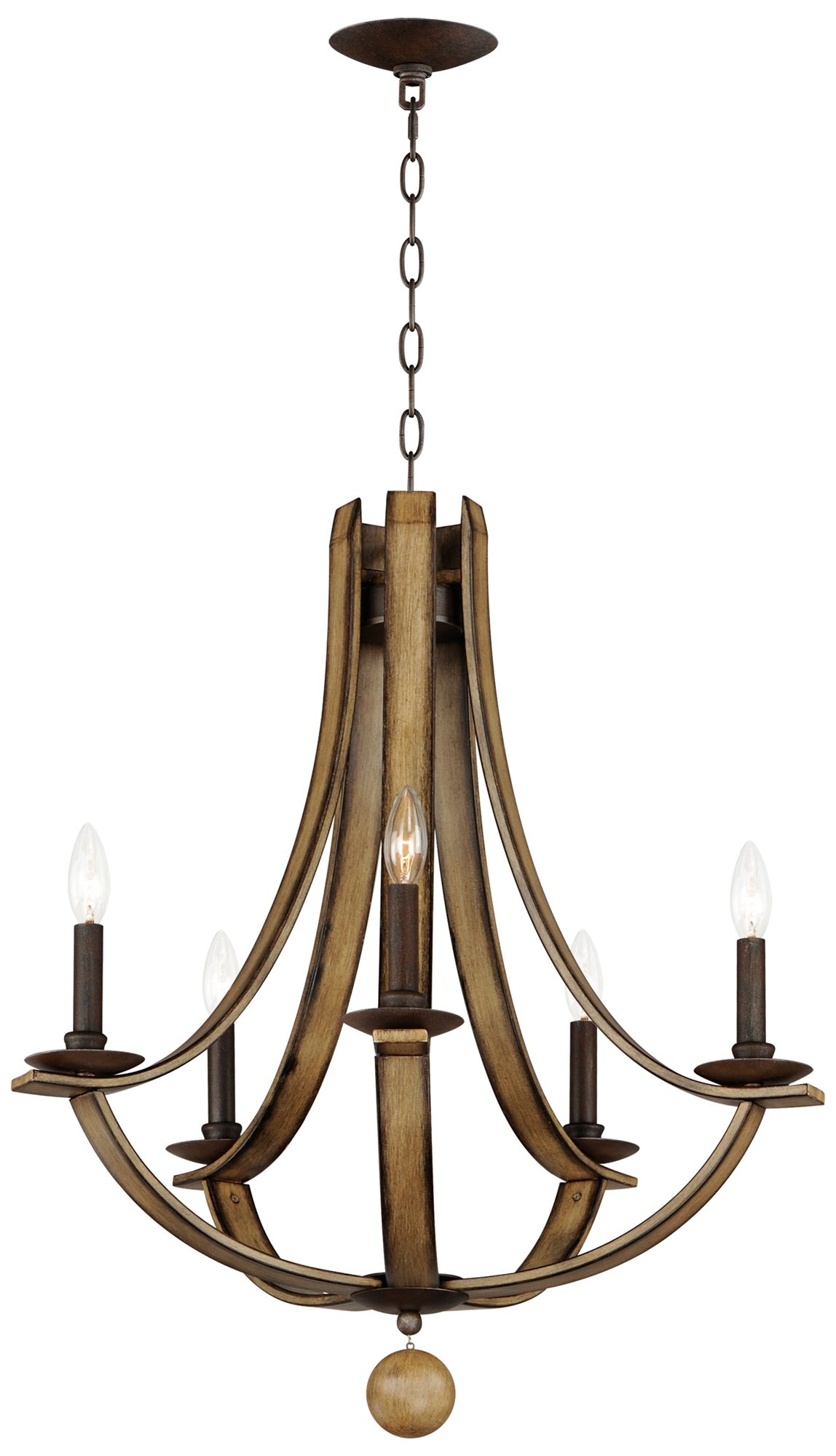 Image 3 Basque 5-Light Chandelier Driftwood/Anthracite