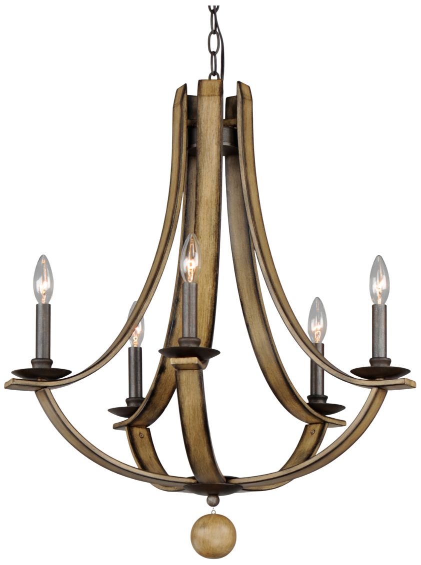 Image 4 Basque 5-Light Chandelier Driftwood/Anthracite more views