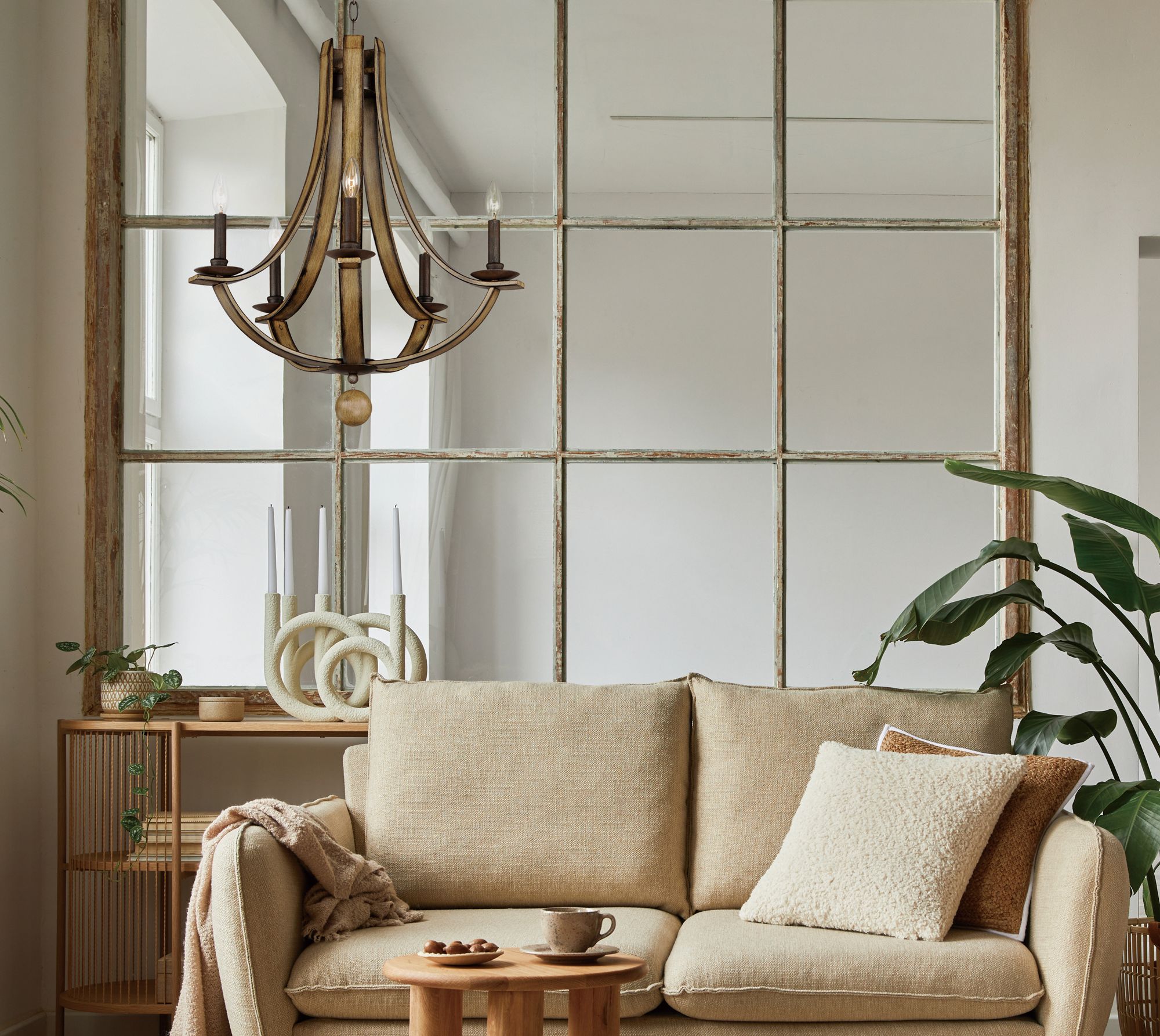 Basque 5-Light Chandelier Driftwood/Anthracite in scene