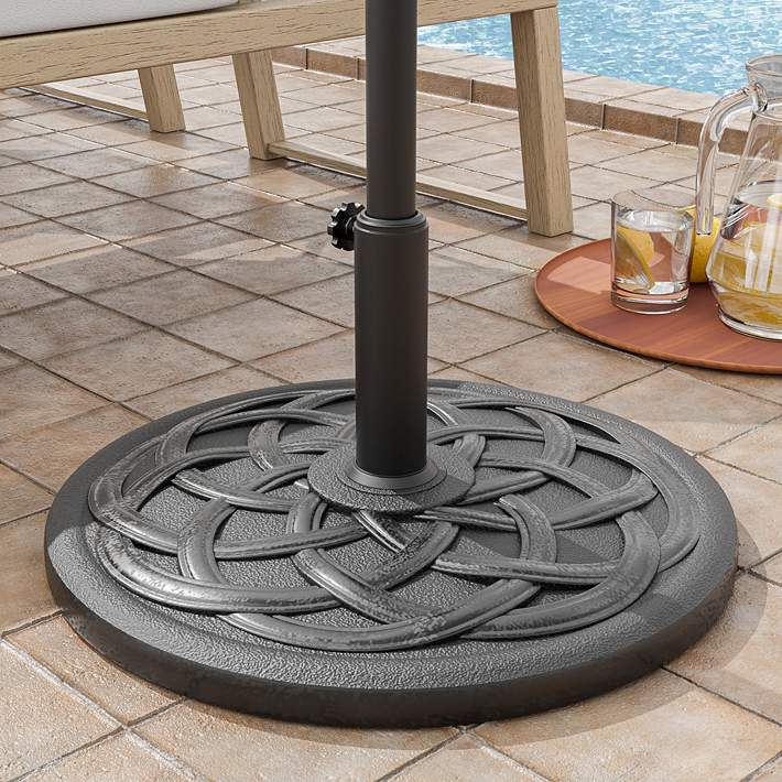 black patio umbrella with stand Tilt | Auto-Tilt, LED Lighting, Wind Resistant | Commercial Grade | Sunbrella it offers excellent value and durability 7.5' Black Frame Market Umbrella