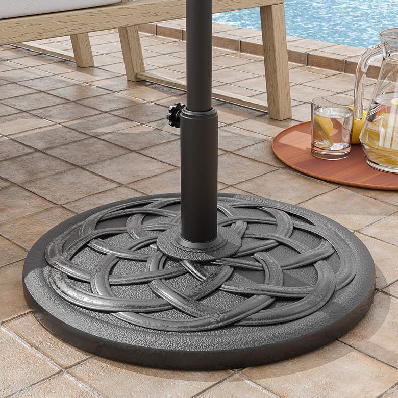 Image 1 Bass Black Outdoor Patio Round Umbrella Base