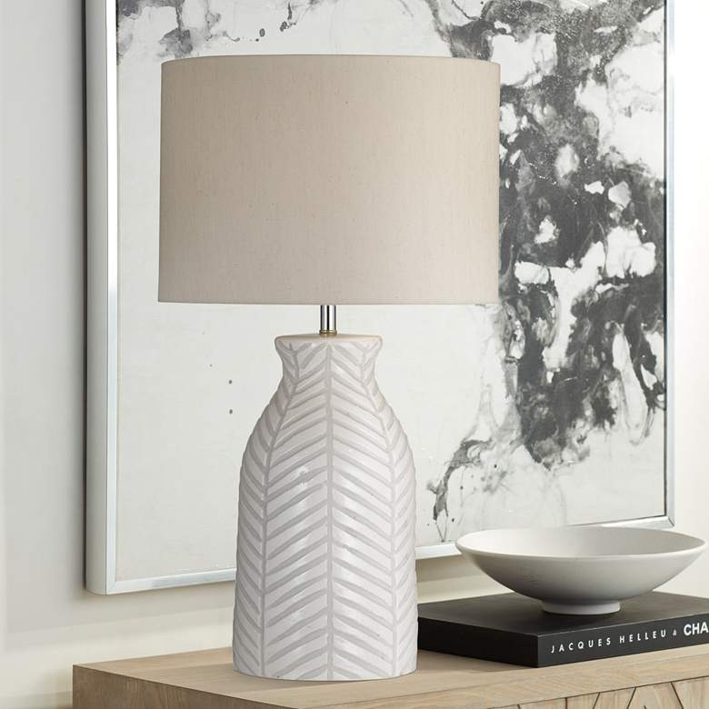 Image 1 Bassatt Sabrina 27" High White Cream Terracotta Table Lamp