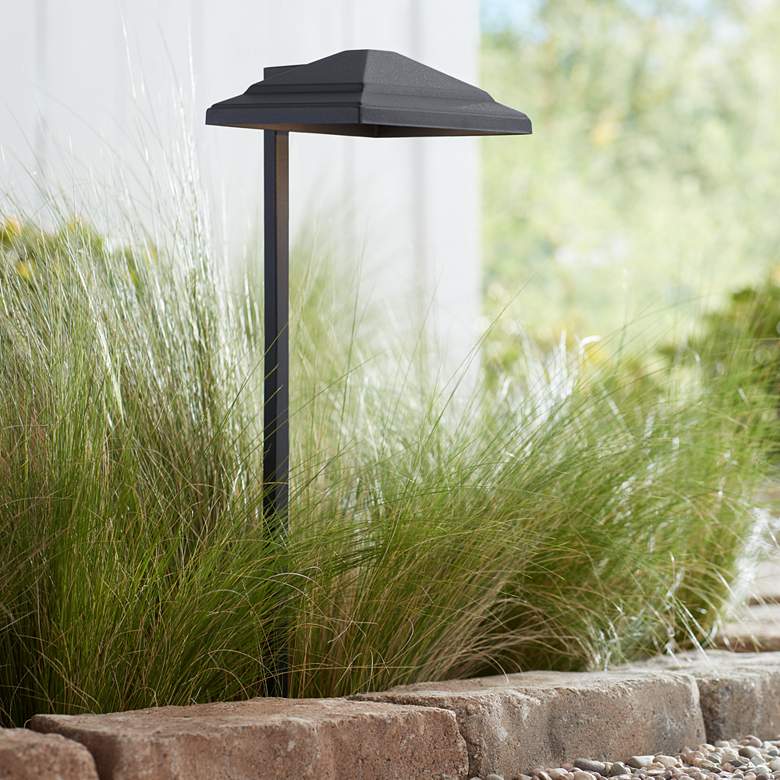 Image 1 Basset 23 inch High Textured Black LED Landscape Path Light