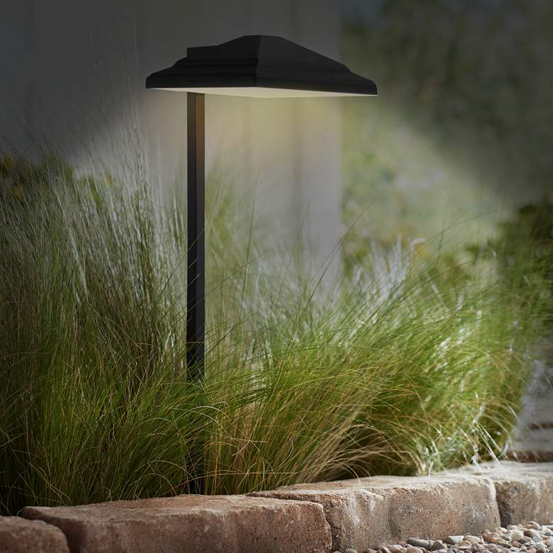 Image 3 Basset 23" High Textured Black LED Landscape Path Lights Set of 2 more views