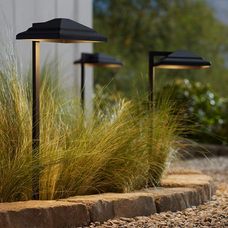 Image 6 Basset 23" High Textured Black LED Landscape Path Lights Set of 2 more views