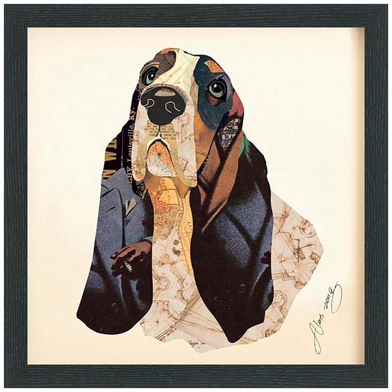 Image 1 Basset Hound 17" High Dimensional Collage Framed Wall Art