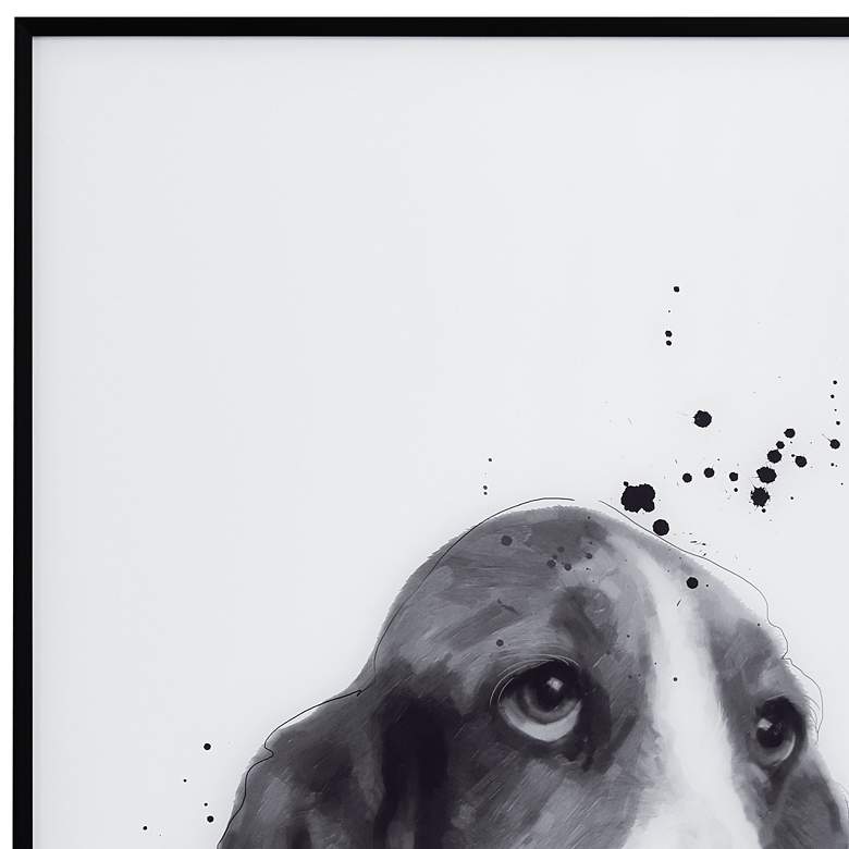 Image 4 Basset Hound 24" High Rectangular Framed Glass Wall Art more views