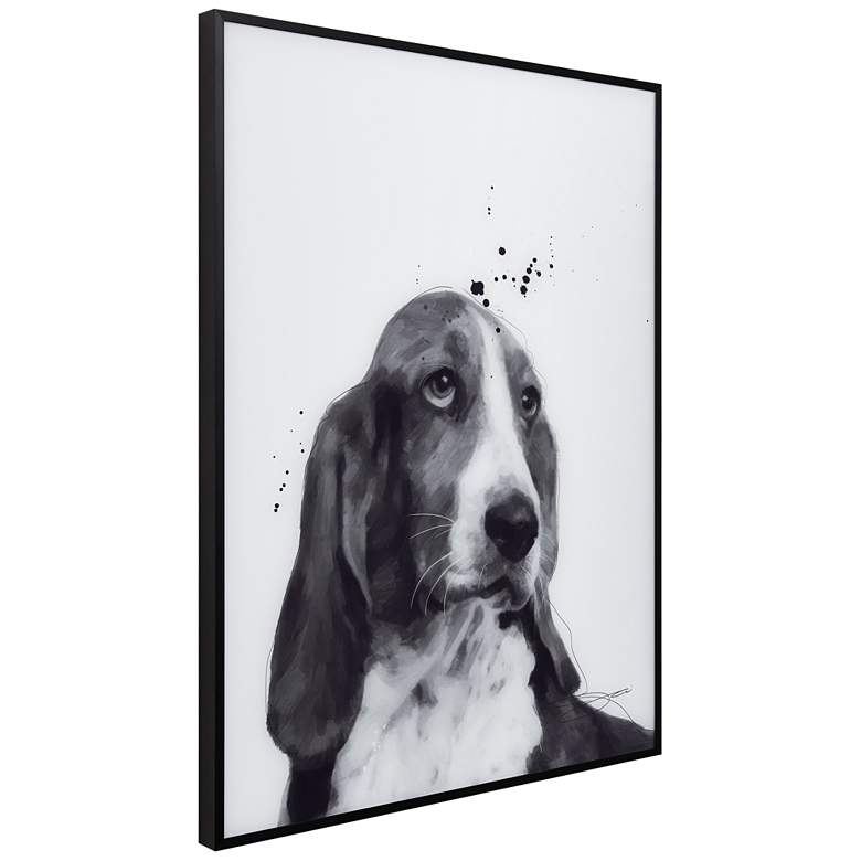Image 7 Basset Hound 24" High Rectangular Framed Glass Wall Art more views