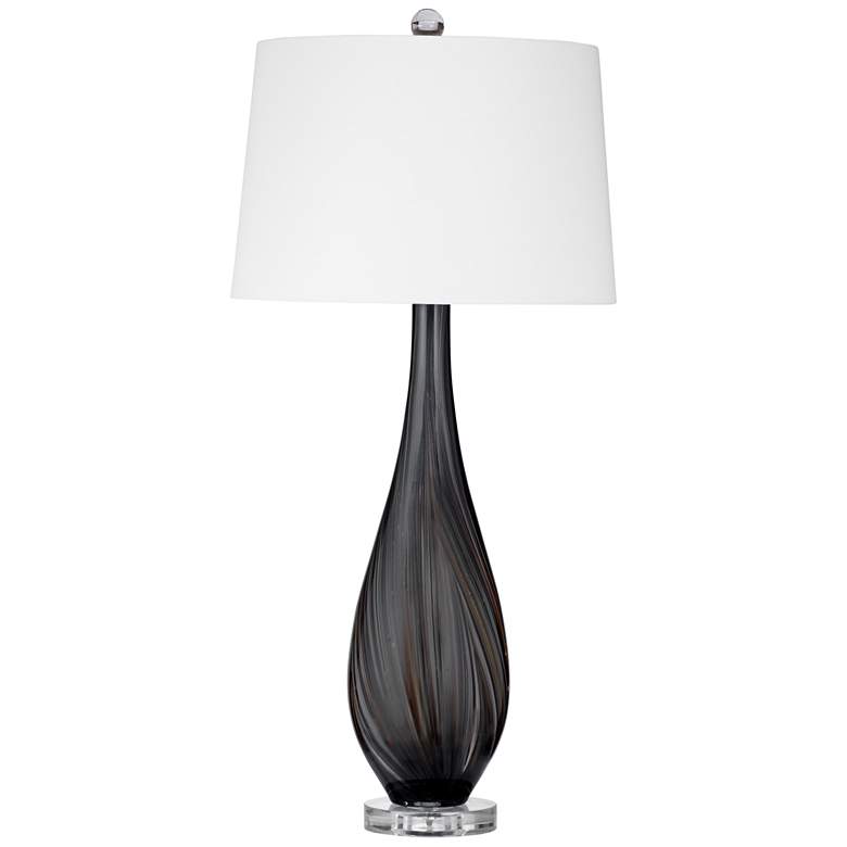 Image 1 Bassett 34" High Modern Black Glass Table Lamp