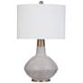 2_Bassett Alyssa 27" High Gray Natural Cement Modern Vase Table Lamp