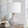 1_Bassett Alyssa 27" High Gray Natural Cement Modern Vase Table Lamp