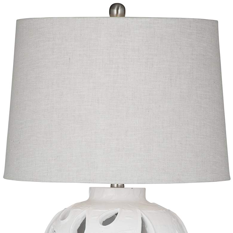 Image 3 Bassett Amur 29" High White Cutout Floral Vase Table Lamp more views