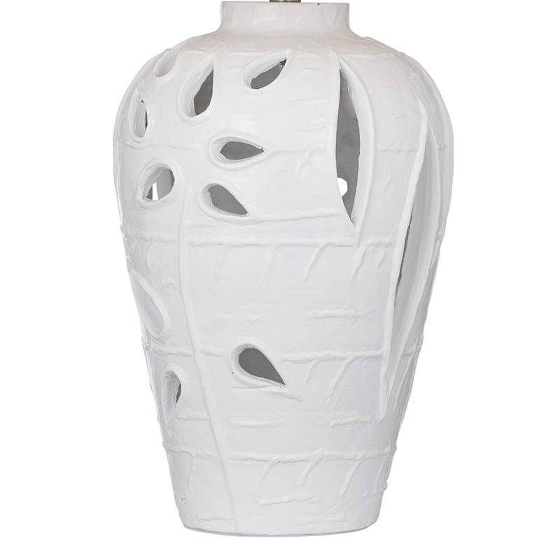 Image 4 Bassett Amur 29" High White Cutout Floral Vase Table Lamp more views