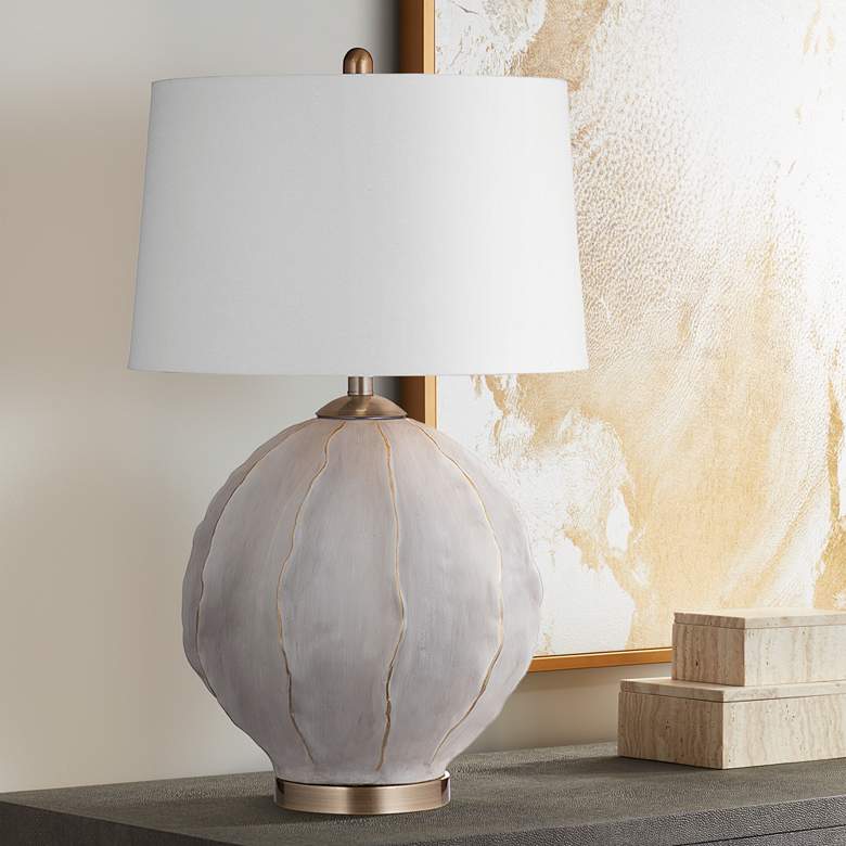 Image 1 Bassett Annapurna 30" High Gray Faux Concrete Modern Table Lamp