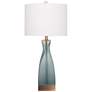 2_Bassett Anthea 29" Bronze and Frosted Blue Glass Table Lamp