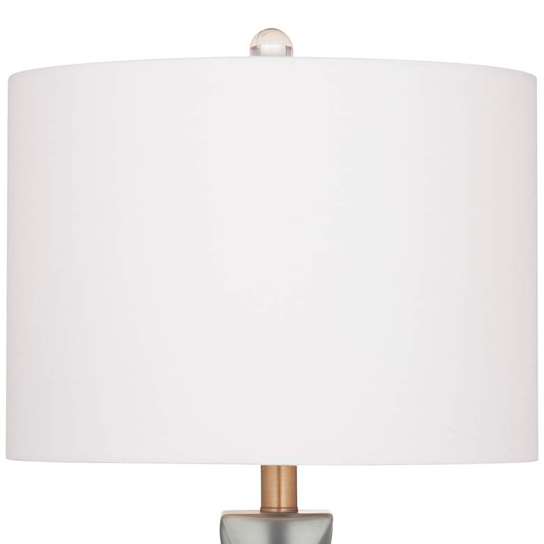 Image 3 Bassett Anthea 29" Bronze and Frosted Blue Glass Table Lamp more views