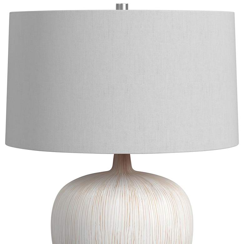 Image 5 Bassett Arcadia 25" Beige Grooved Ceramic Vase Table Lamp more views