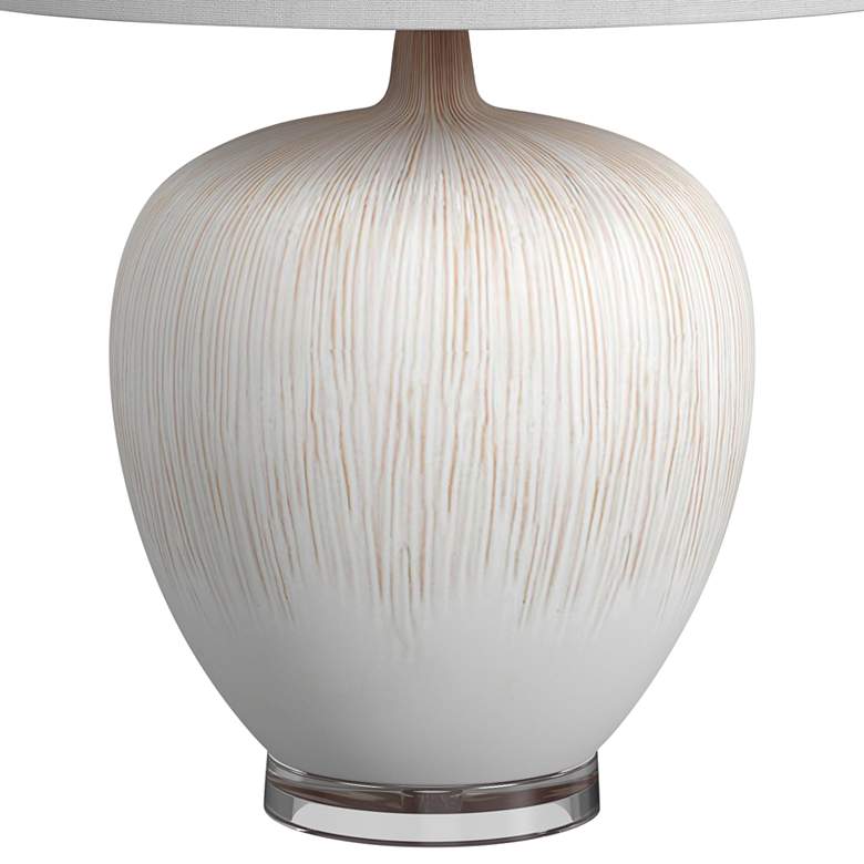 Image 6 Bassett Arcadia 25" Beige Grooved Ceramic Vase Table Lamp more views
