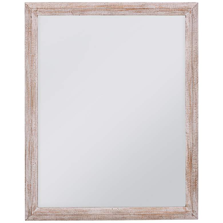 Image 1 Bassett Bellefont 50" High White-Wash Rectangular Wall Mirror