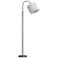 Bassett Berrien 65" White and Silver Bent Arm Contemporary Floor Lamp
