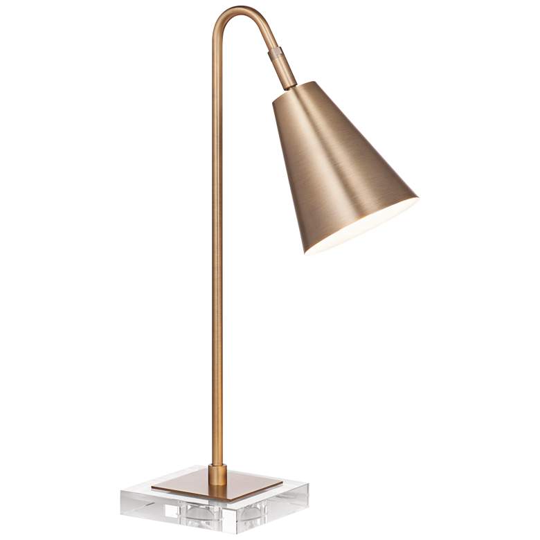 Image 1 Bassett Brillion 21" High Brass Finish Modern Desk Task Lamp