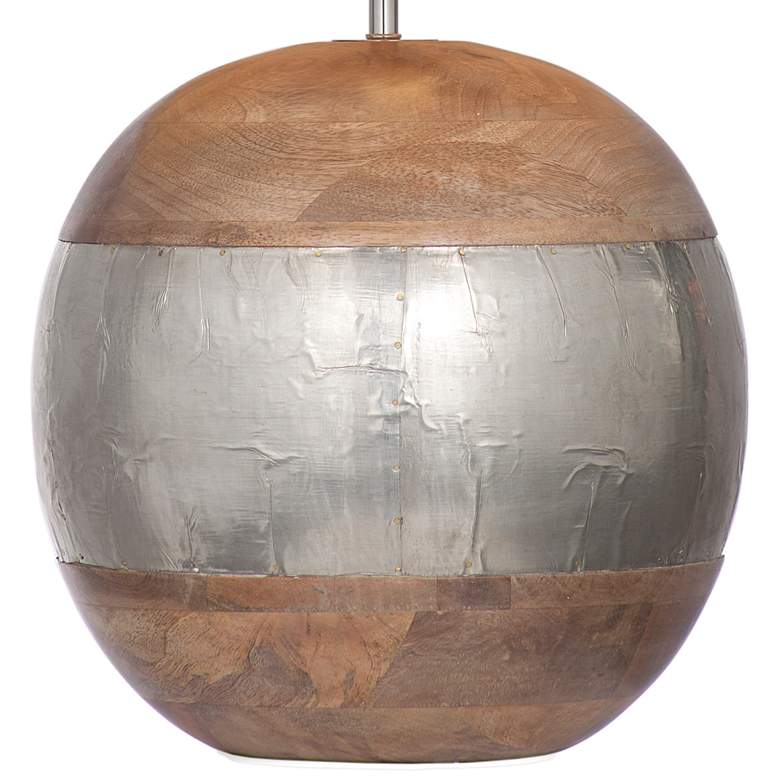 Image 4 Bassett Brock 23" High Modern Silver Metal and Natural Wood Table Lamp more views