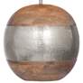 4_Bassett Brock 23" High Modern Silver Metal and Natural Wood Table Lamp more views