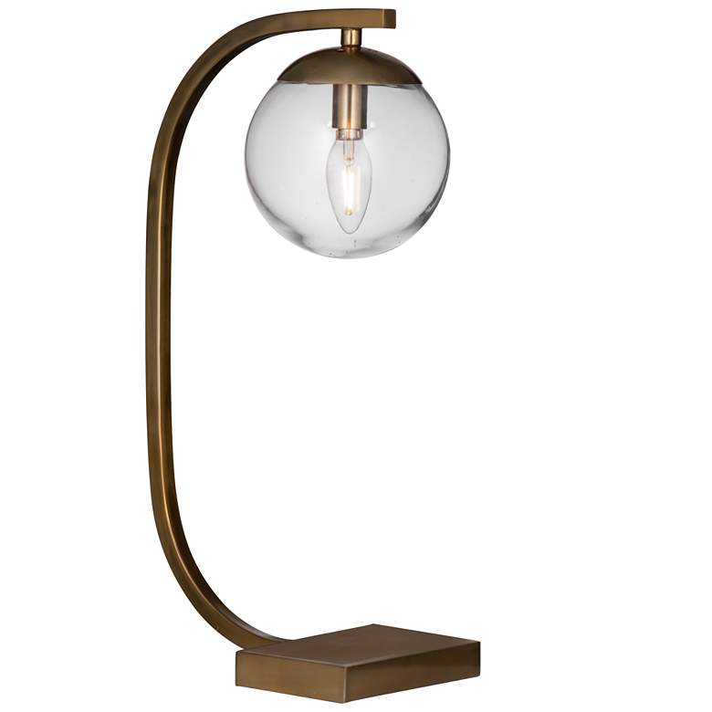 Image 1 Bassett Camry 19 inch Modern Gold Arm and Glass Globe Accent Lamp