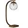 Bassett Camry 19" Modern Gold Arm and Glass Globe Accent Lamp